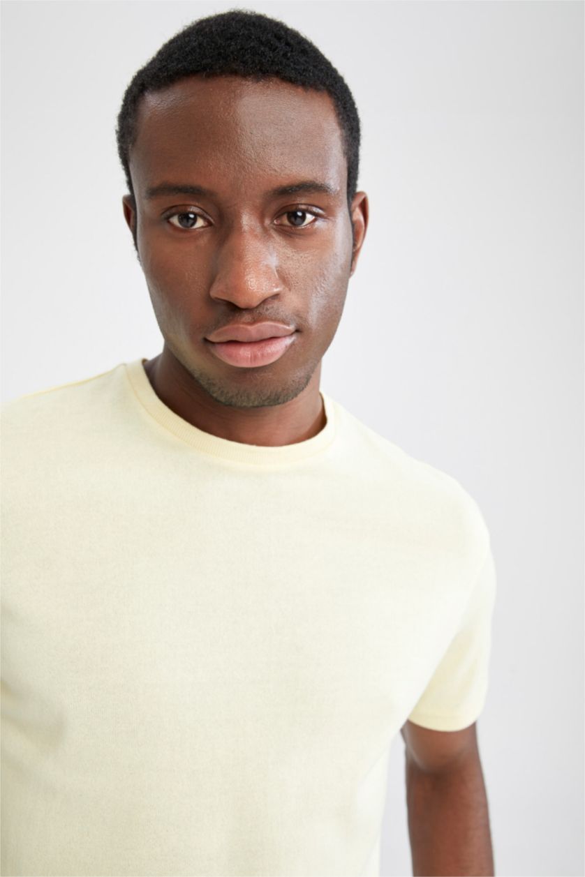 MAN Light Yellow Relax Fit Knitwear Short Sleeve Polo T-Shirt