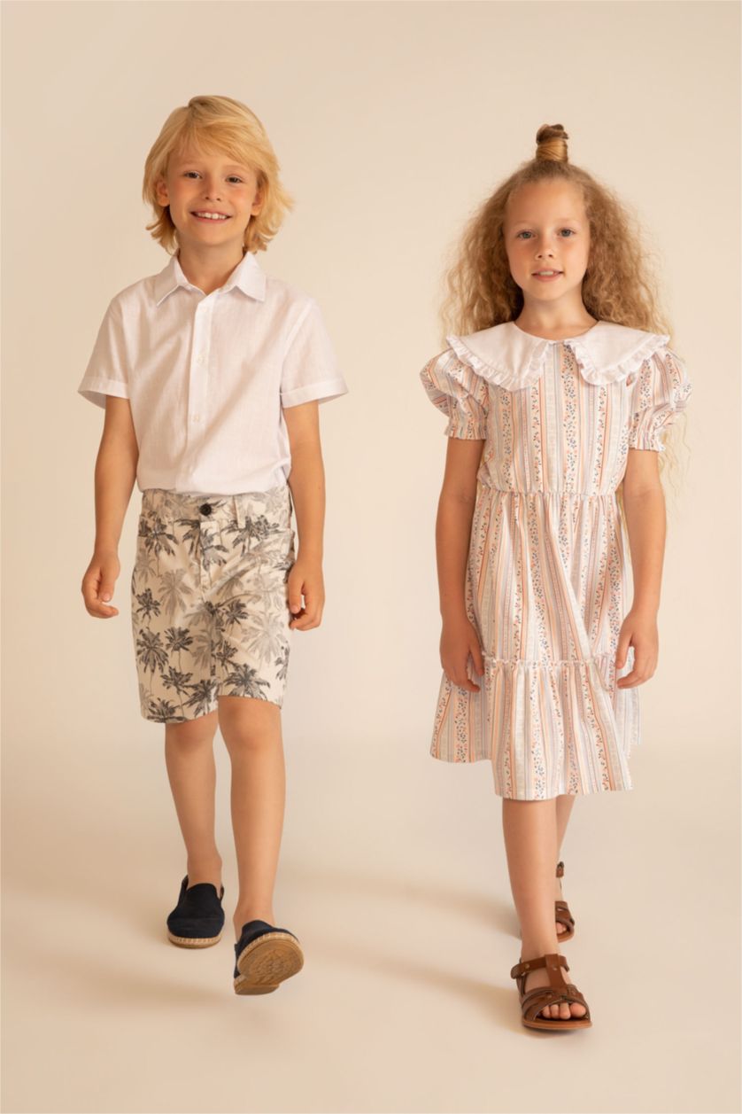 Erkek Çocuk - Genç Erkek Beyaz Erkek Çocuk Basic Kısa Kollu Gömlek