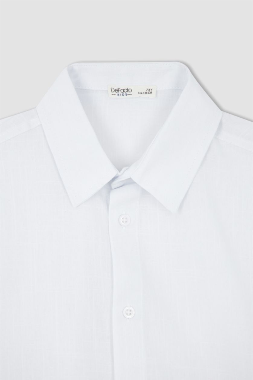 Erkek Çocuk - Genç Erkek Beyaz Erkek Çocuk Basic Kısa Kollu Gömlek