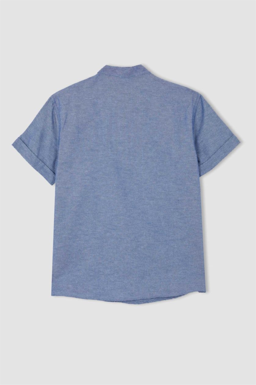 BOYS & TEENS Blue Regular Fit Short Sleeve Shirt