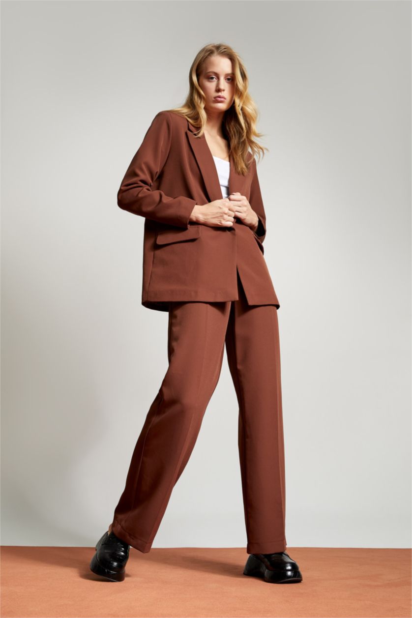 Kadın Açık Kahve Oversıze Blazer Ceket