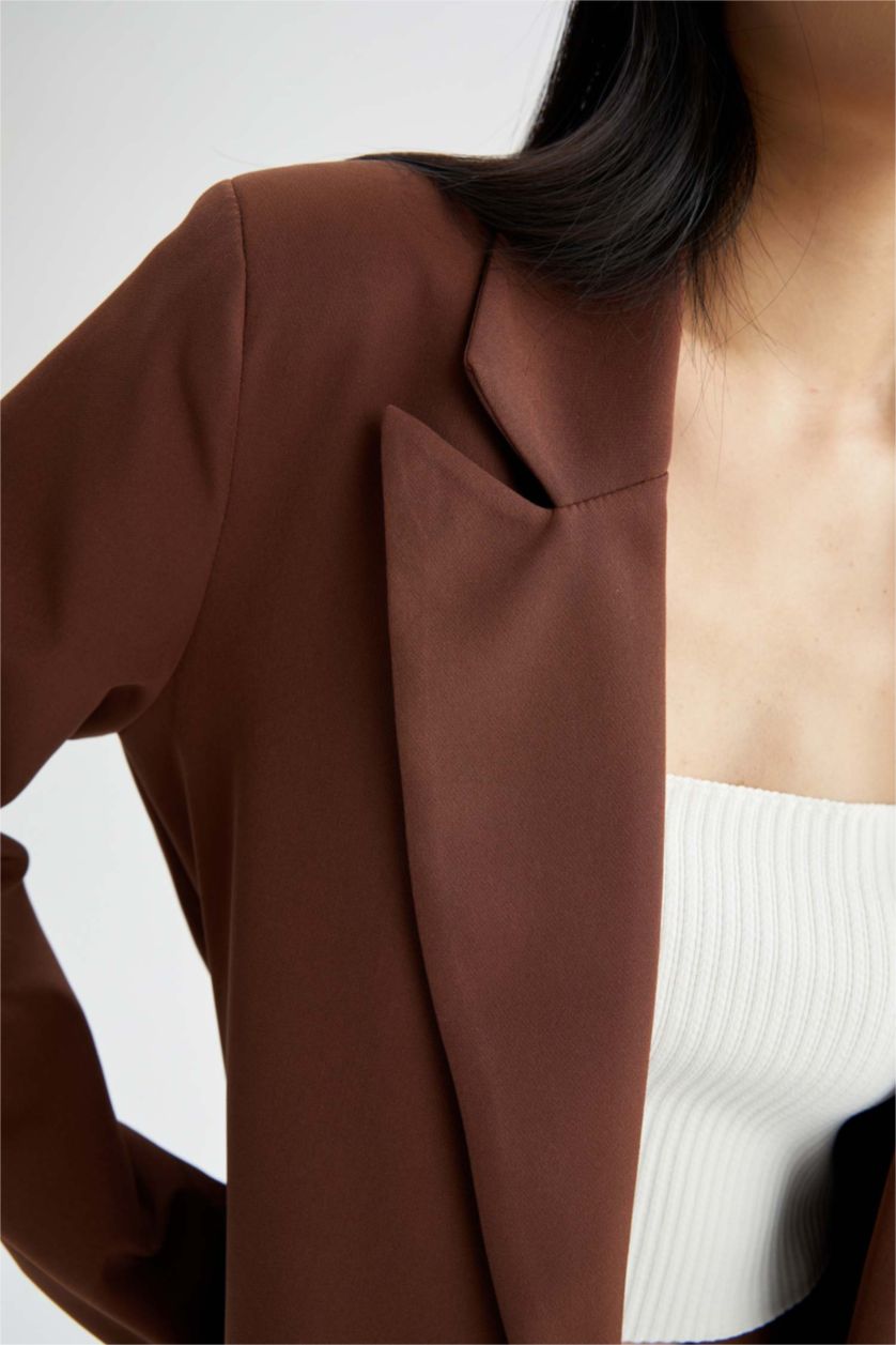 Kadın Açık Kahve Oversıze Blazer Ceket