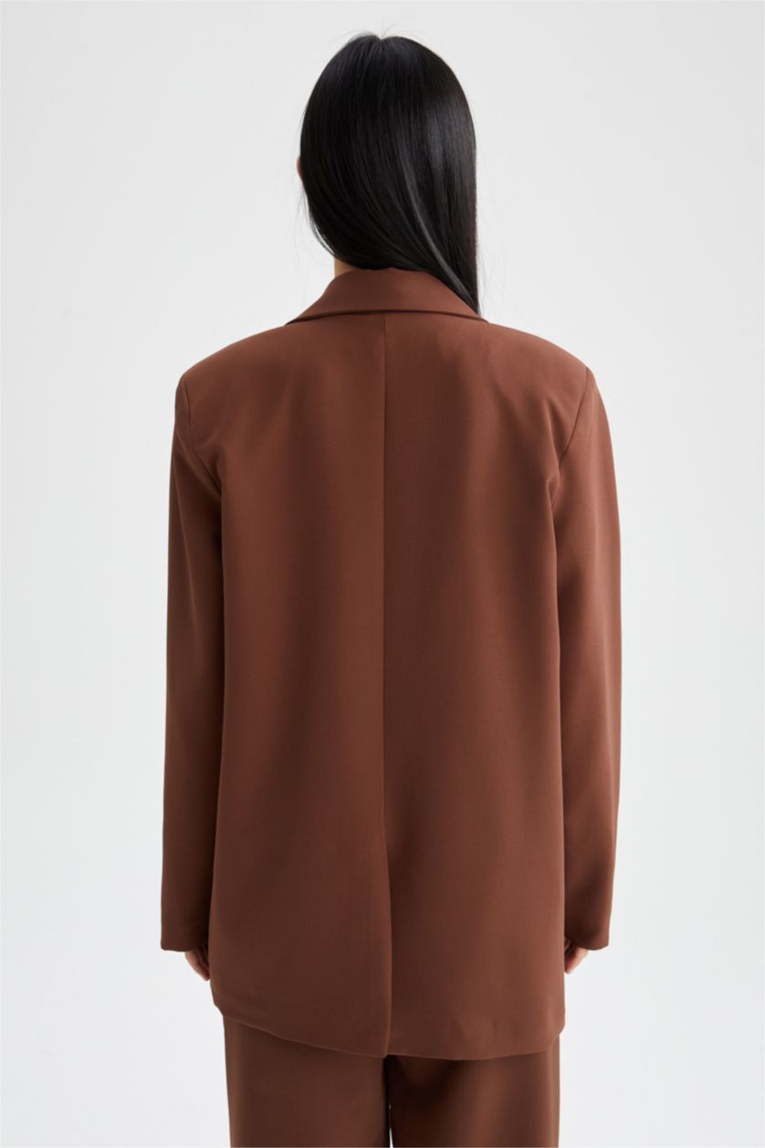 Kadın Açık Kahve Oversıze Blazer Ceket