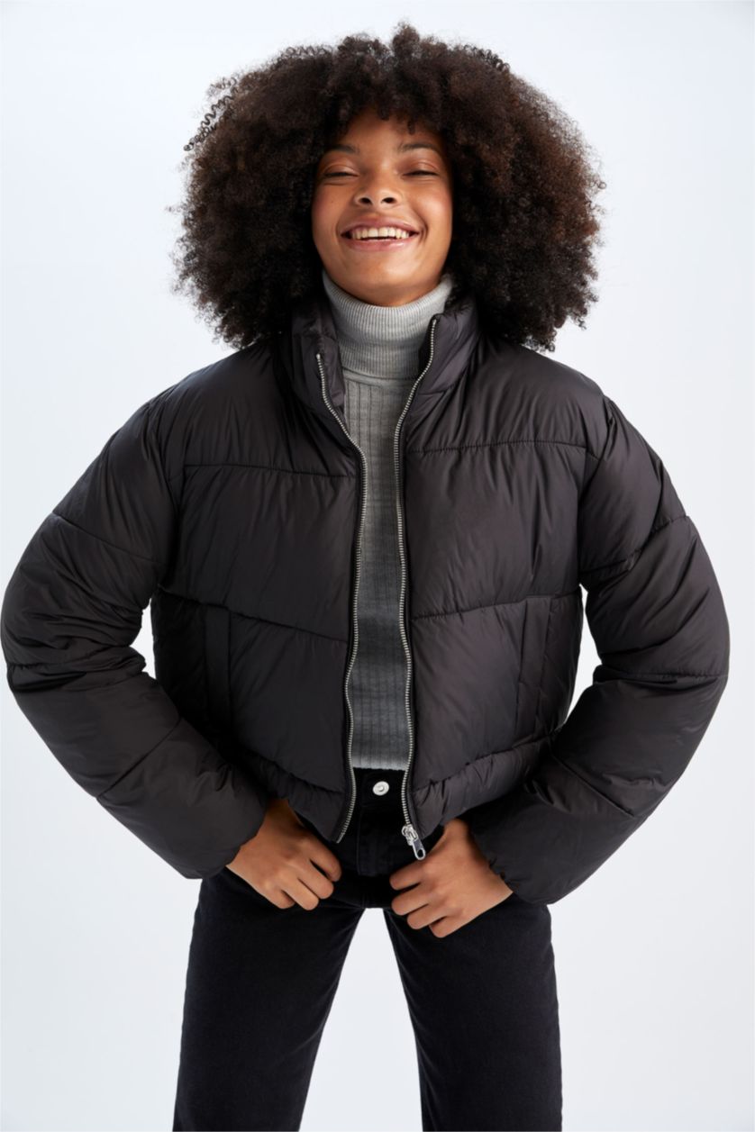 Женщины Черный Дутая куртка водоотталкивающая