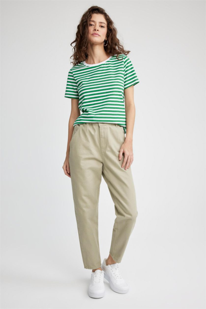 WOMAN Green Regular Fit Short Sleeve T-Shirt