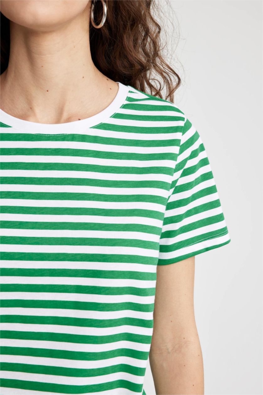WOMAN Green Regular Fit Short Sleeve T-Shirt