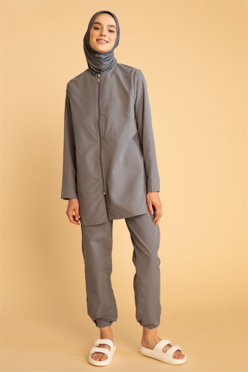 FEMME Gris Clair Lot de 4 burkinis basiques déperlants Regular Fit