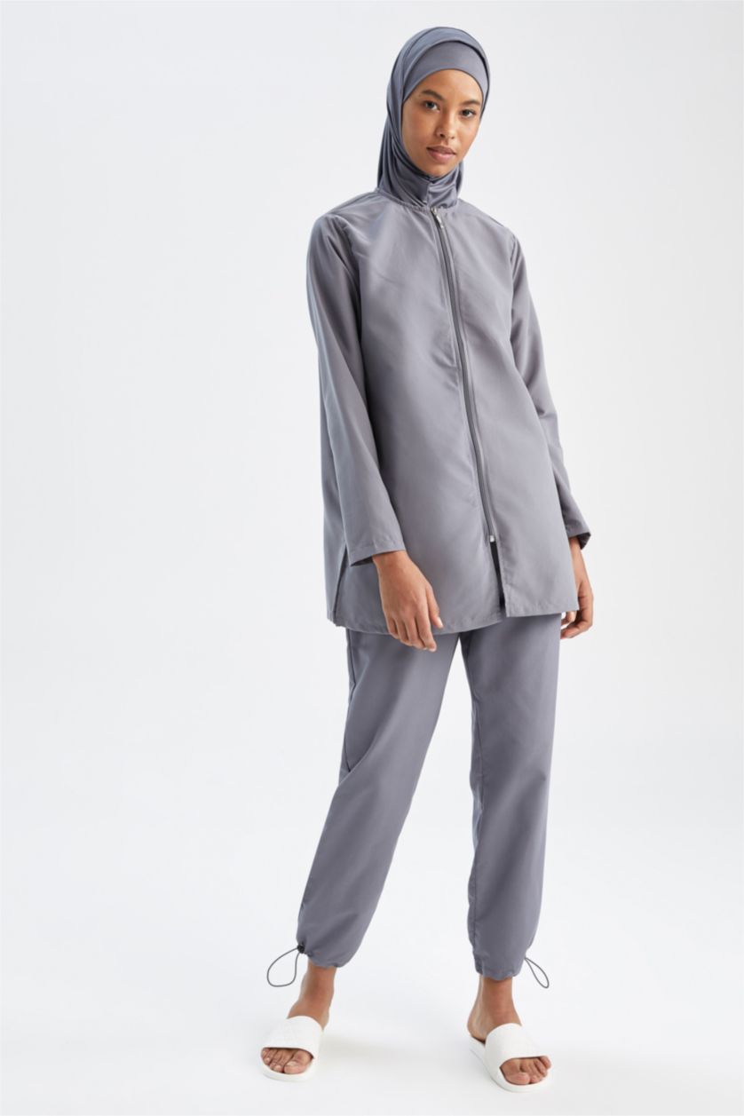 FEMME Gris Clair Lot de 4 burkinis basiques déperlants Regular Fit