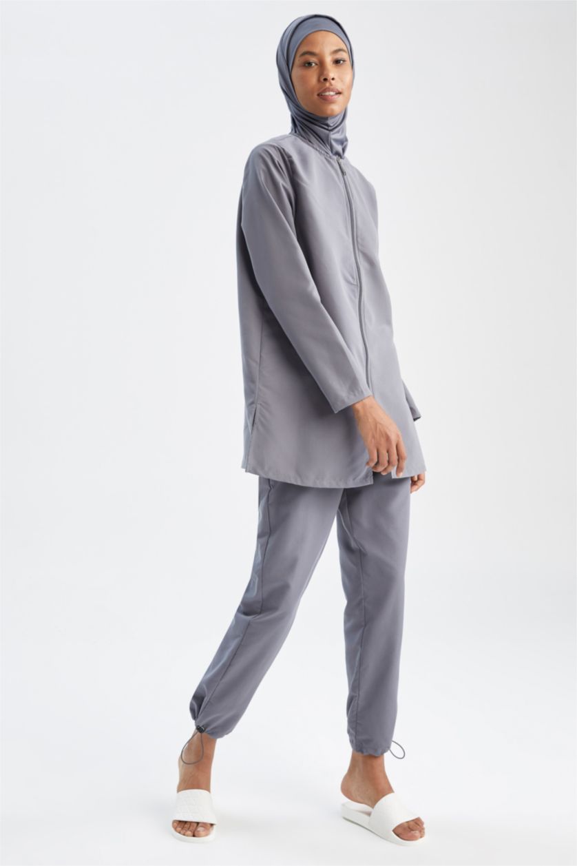 FEMME Gris Clair Lot de 4 burkinis basiques déperlants Regular Fit