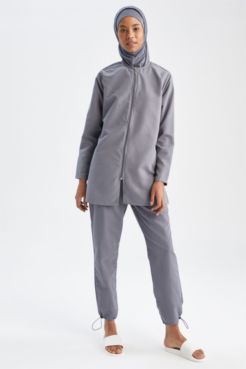 FEMME Gris Clair Lot de 4 burkinis basiques déperlants Regular Fit