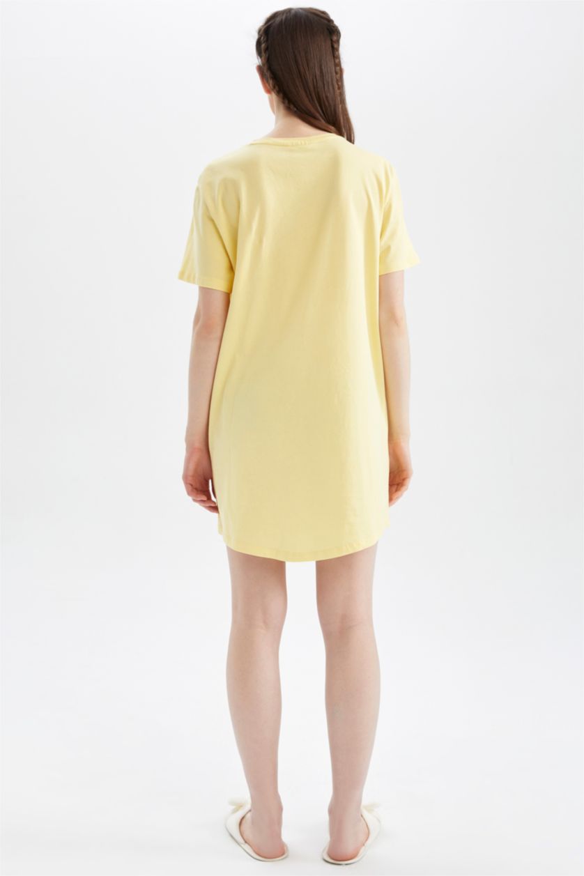 WOMAN Yellow Cotton Knitted Dress