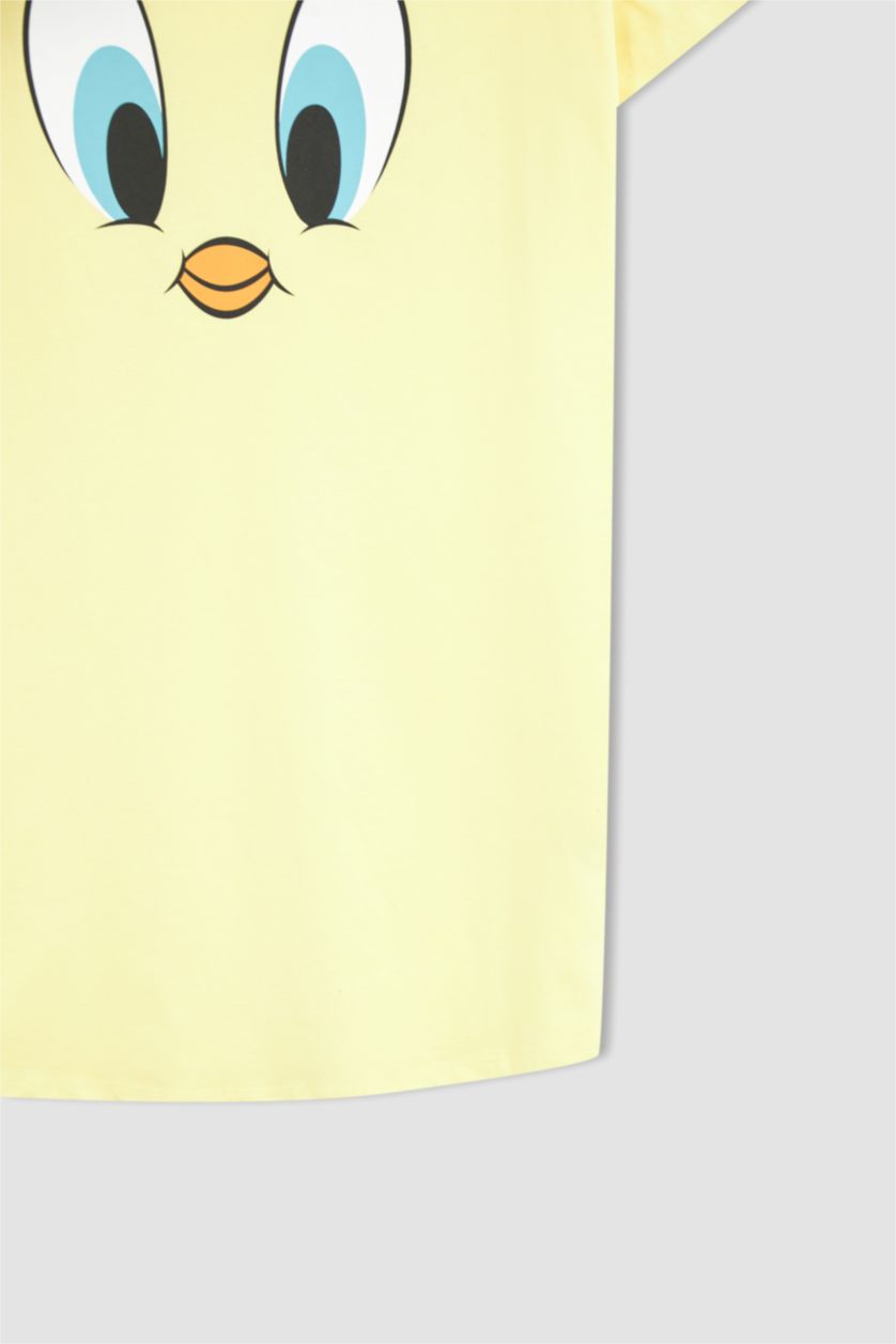WOMAN Yellow Cotton Knitted Dress
