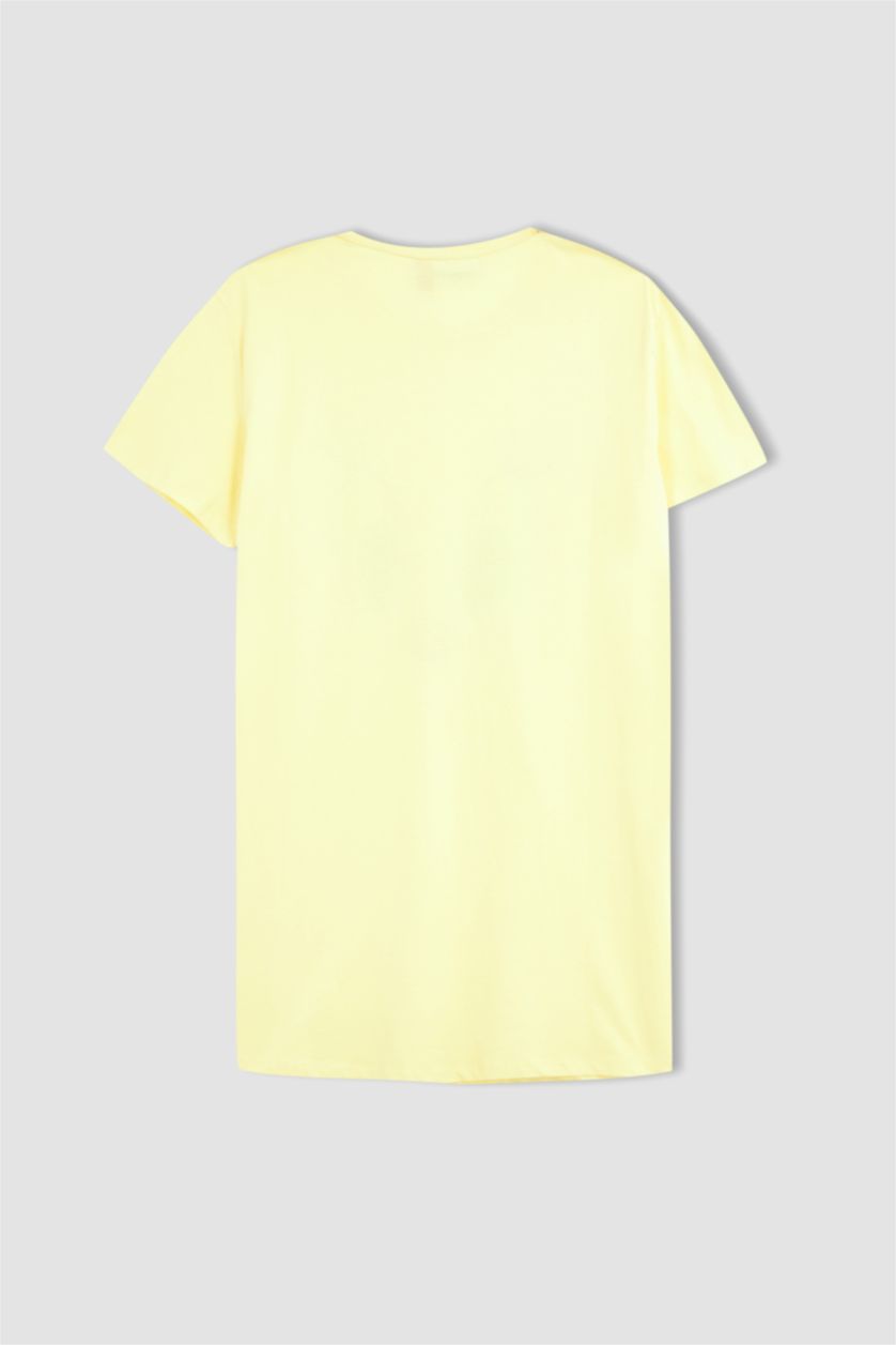 WOMAN Yellow Cotton Knitted Dress
