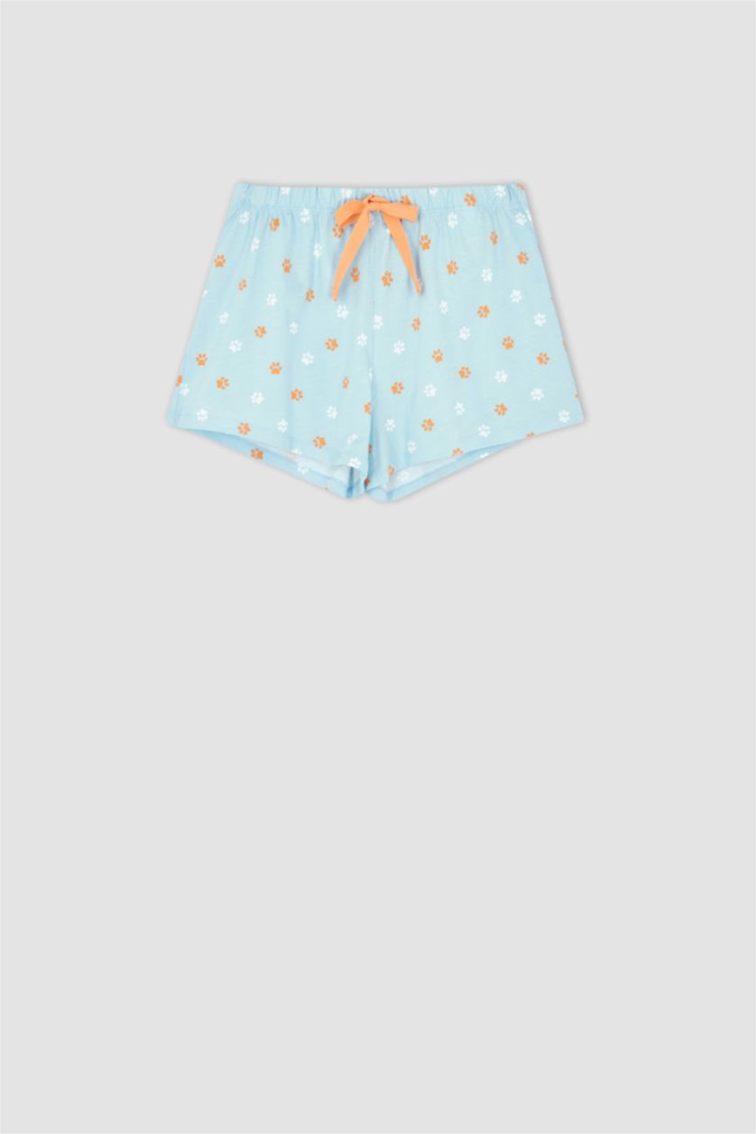 WOMAN Light Blue Regular Fit Printed Pyjama Set