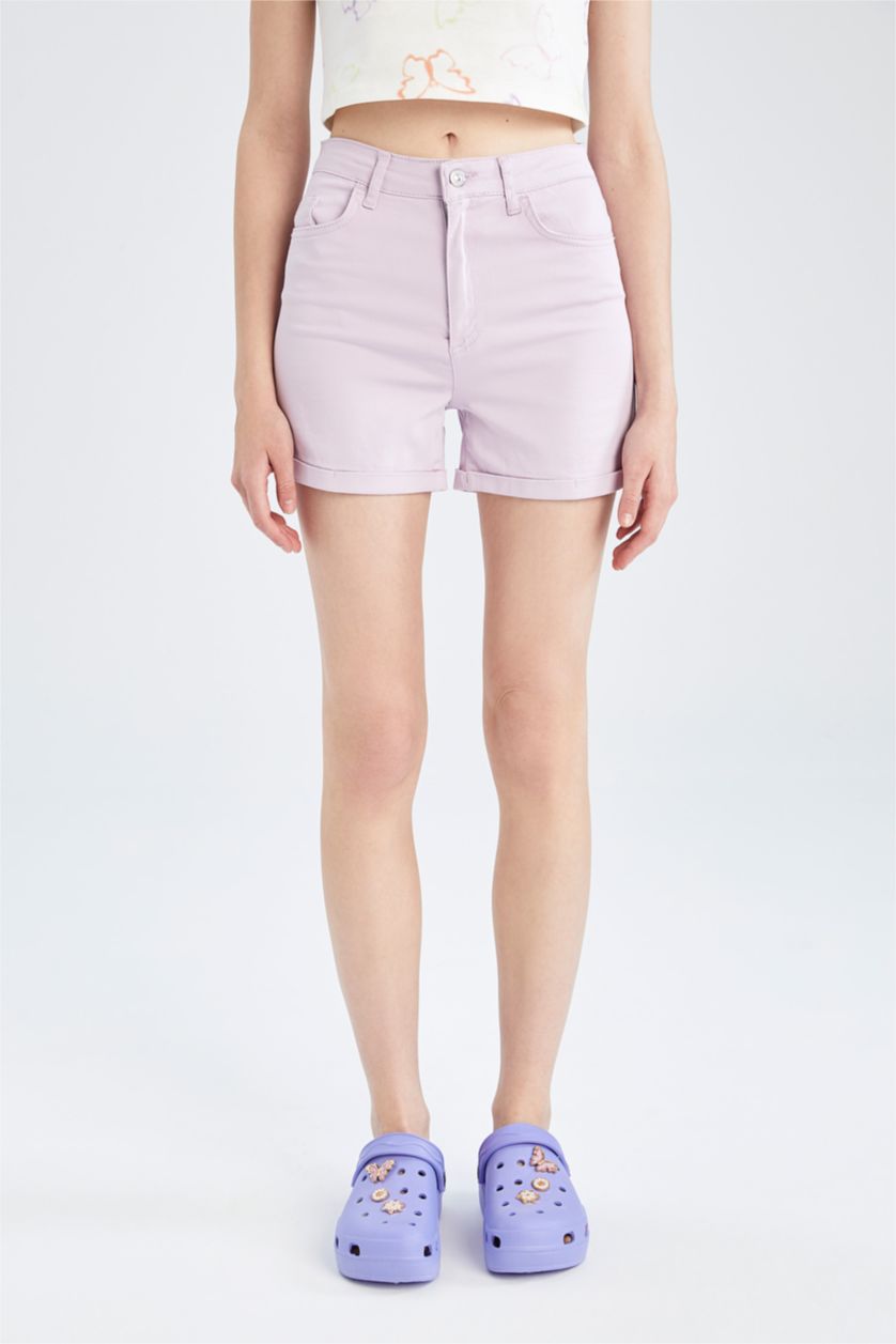 Woman Lilac Skinny Fit Gabardine