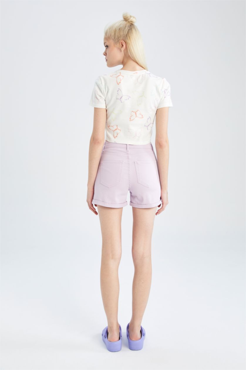 Woman Lilac Skinny Fit Gabardine