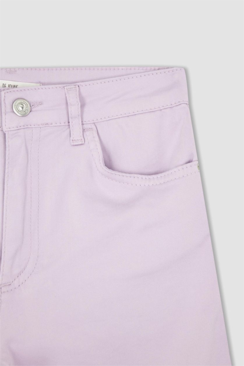 Woman Lilac Skinny Fit Gabardine