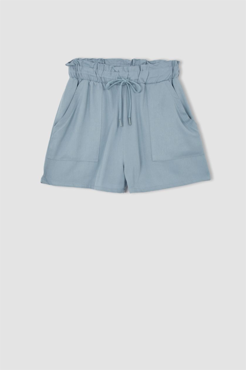 Жіночий Голубрій Шорти стандартного крою з кишенями з віскози для жінок