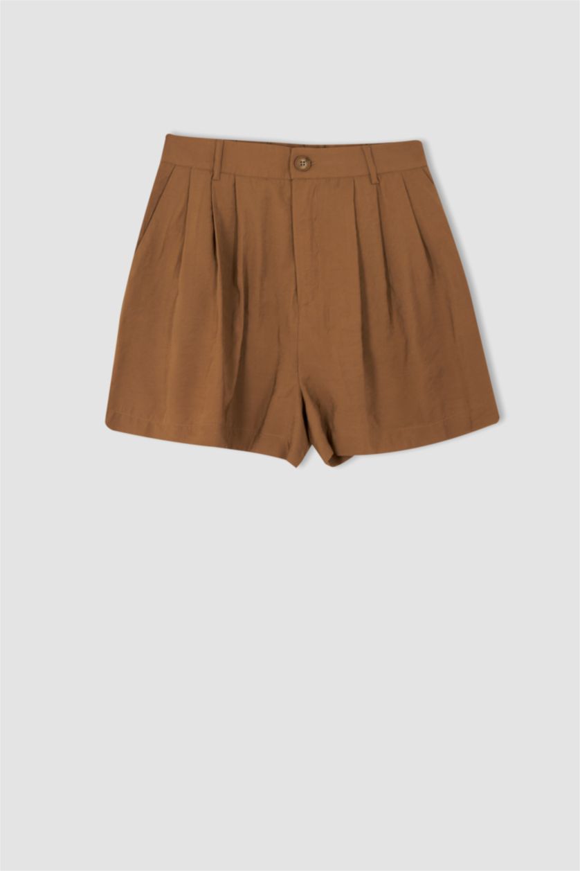 WOMAN Light Brown Regular Fit modal Normal Waist Shorts