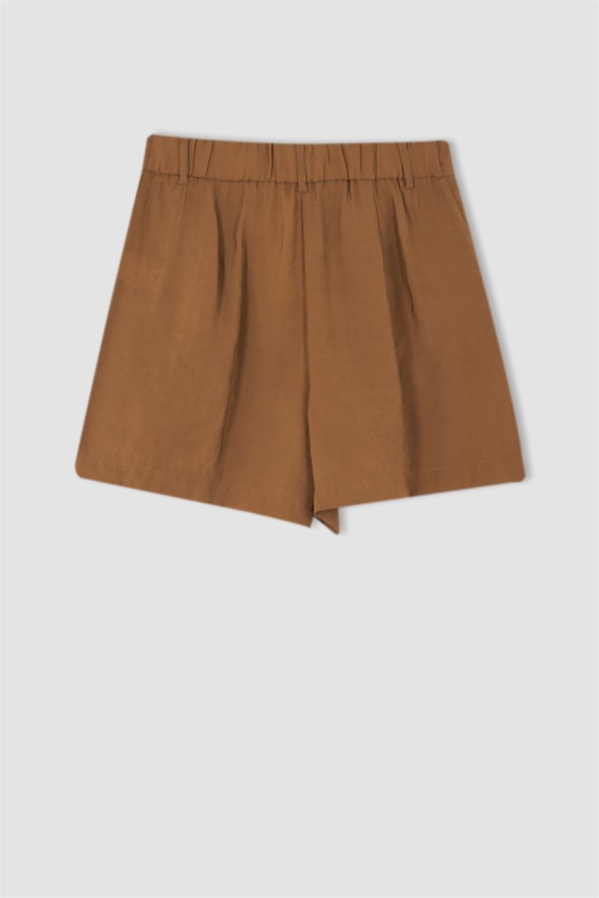 WOMAN Light Brown Regular Fit modal Normal Waist Shorts