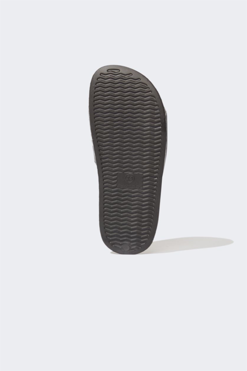 GARÇONS Noir Sandales En Similicuir À Semelle Plate Sous Licence Marvel Avengers Pour Garçon