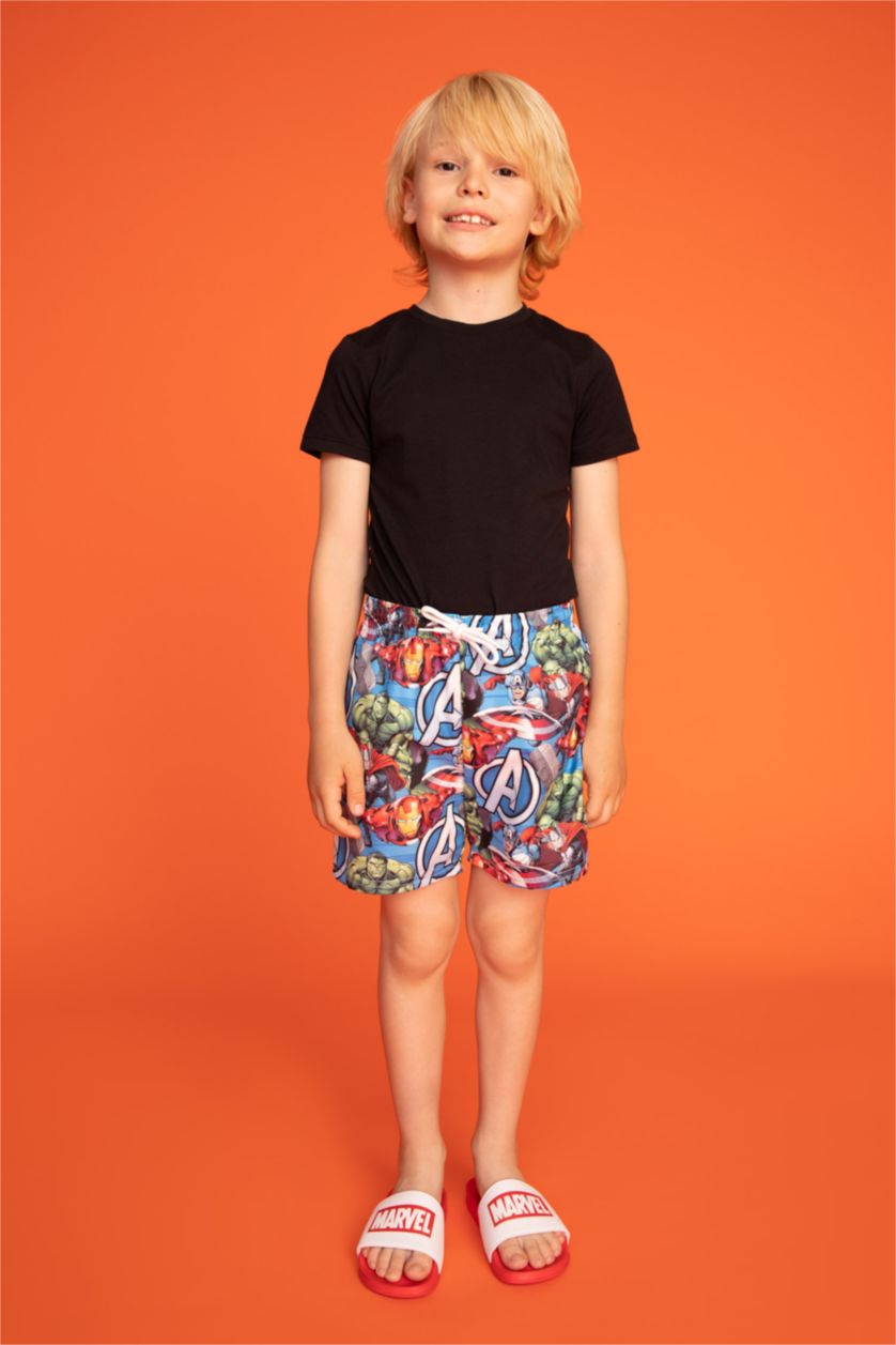 GARÇONS Blanc sandales PU Semelle Plate Marvel-Logo (Fournisseur)