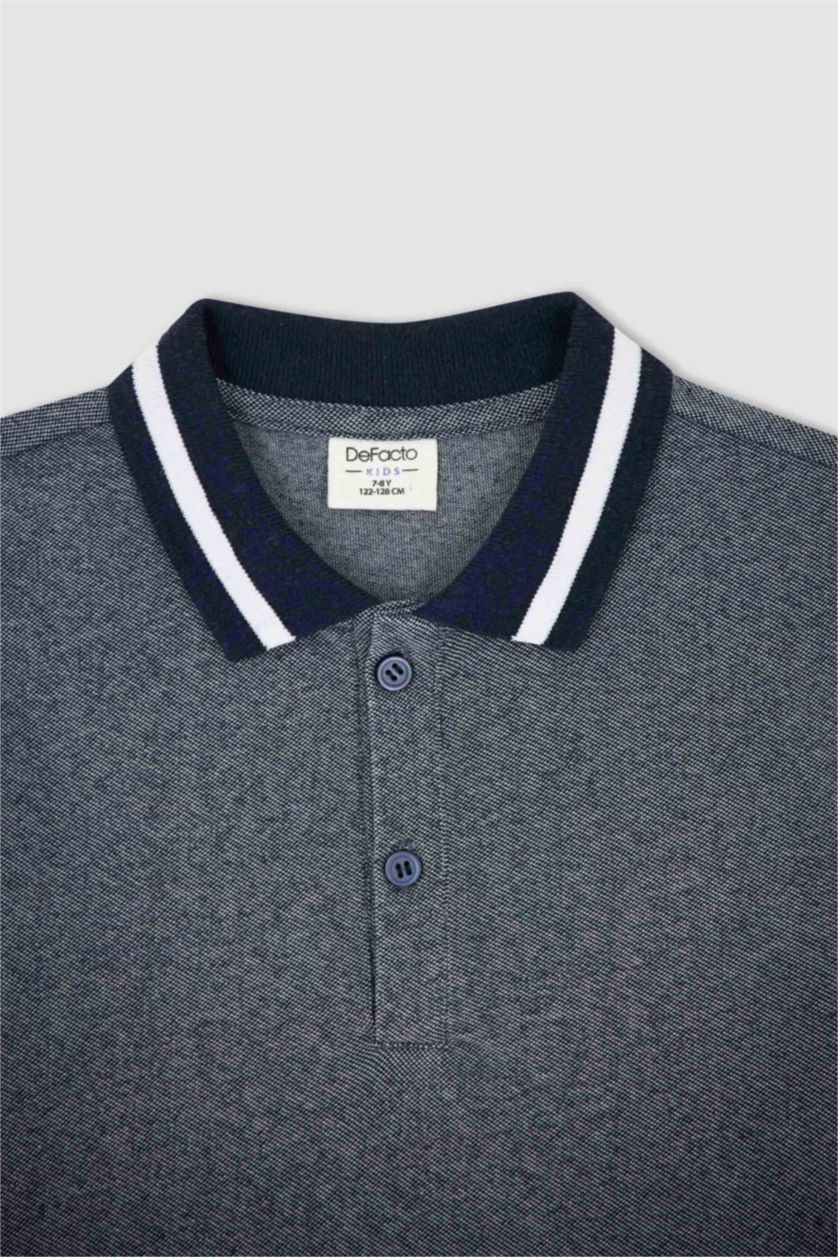 BOYS & TEENS NAVY Boy Regular Fit Short Sleeve Stripe Detail T-Shirt