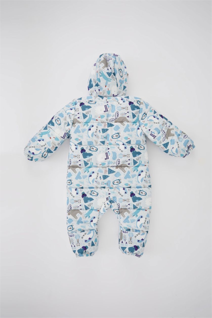 Erkek Bebek Açık Gri Erkek Bebek Su İtici Penye Astarlı Astronot Mont