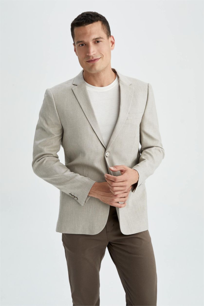 MAN Beige Slim Fit Blazer