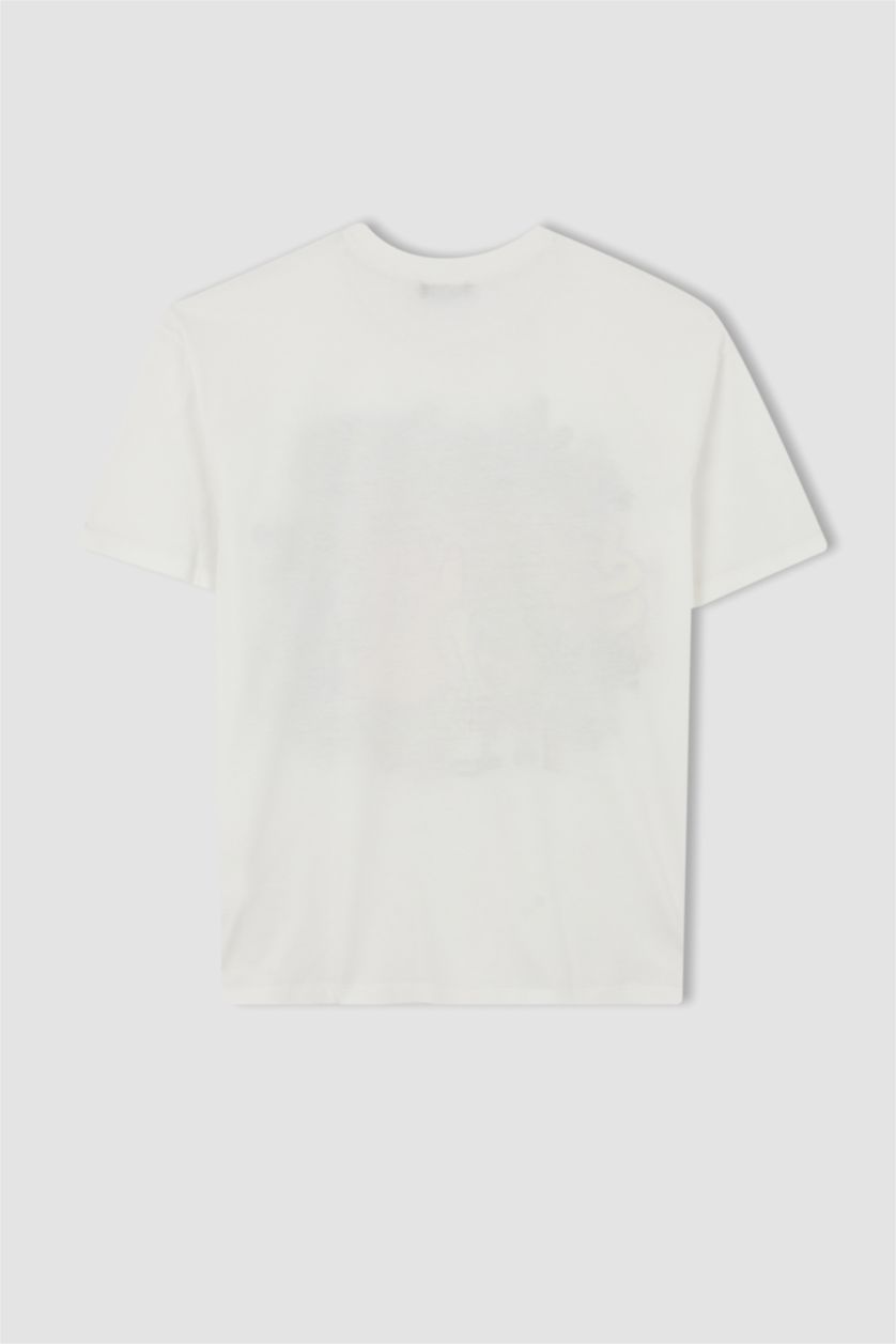 Kadın Kırık Beyaz Oversıze Kısa Kollu Tişört