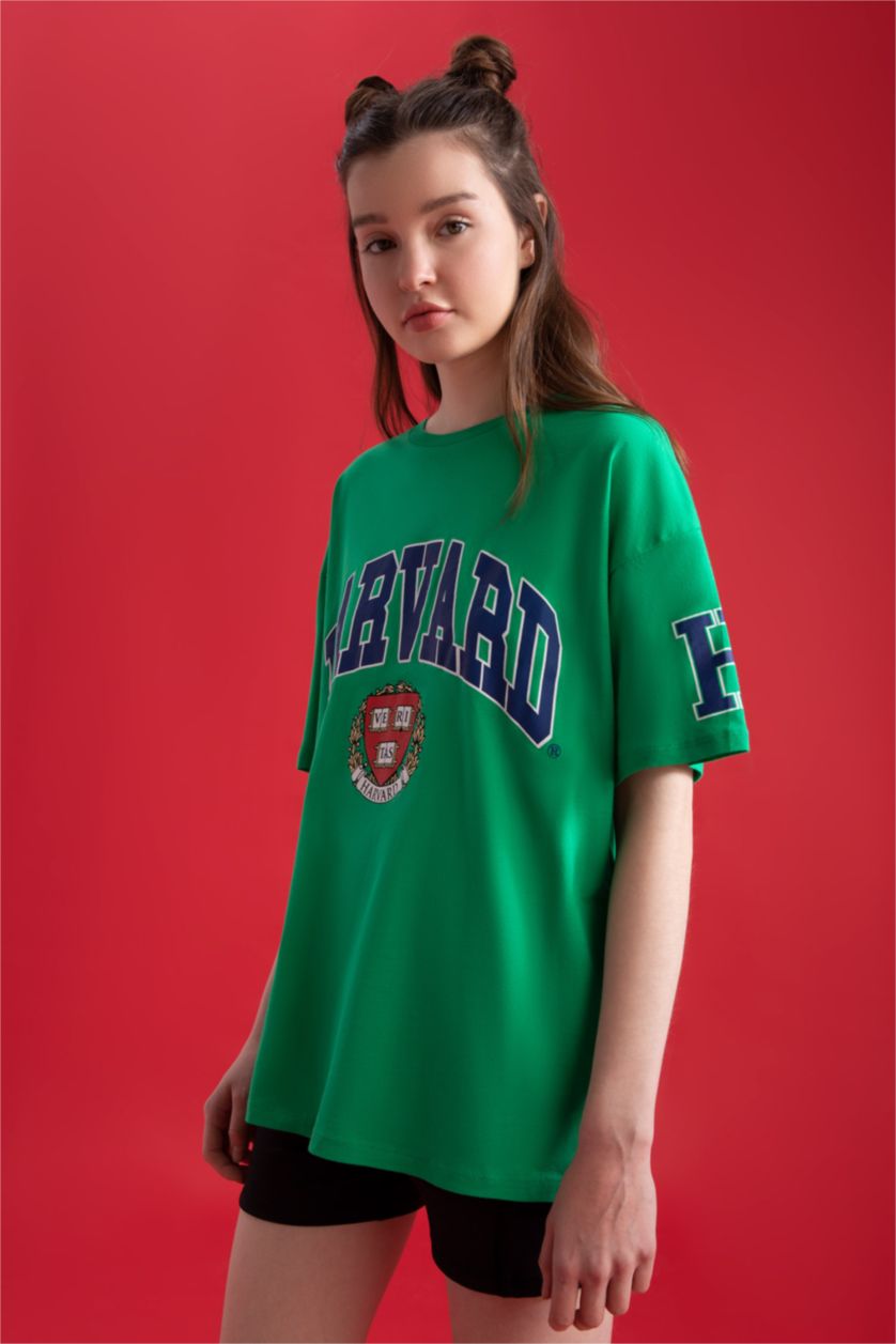 WOMAN Mint Oversized Short Sleeve Yale University Printed T-Shirt