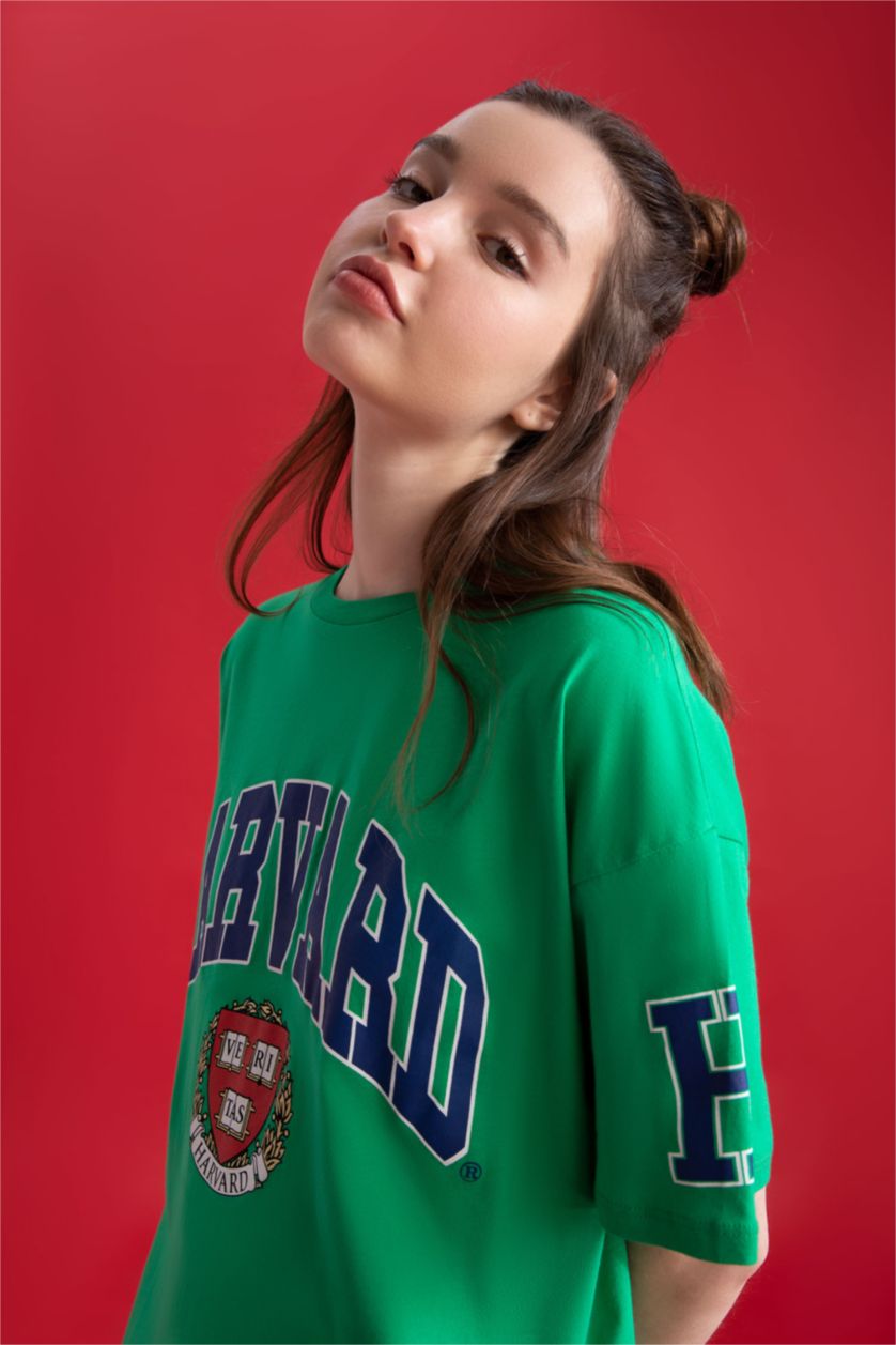 WOMAN Mint Oversized Short Sleeve Yale University Printed T-Shirt