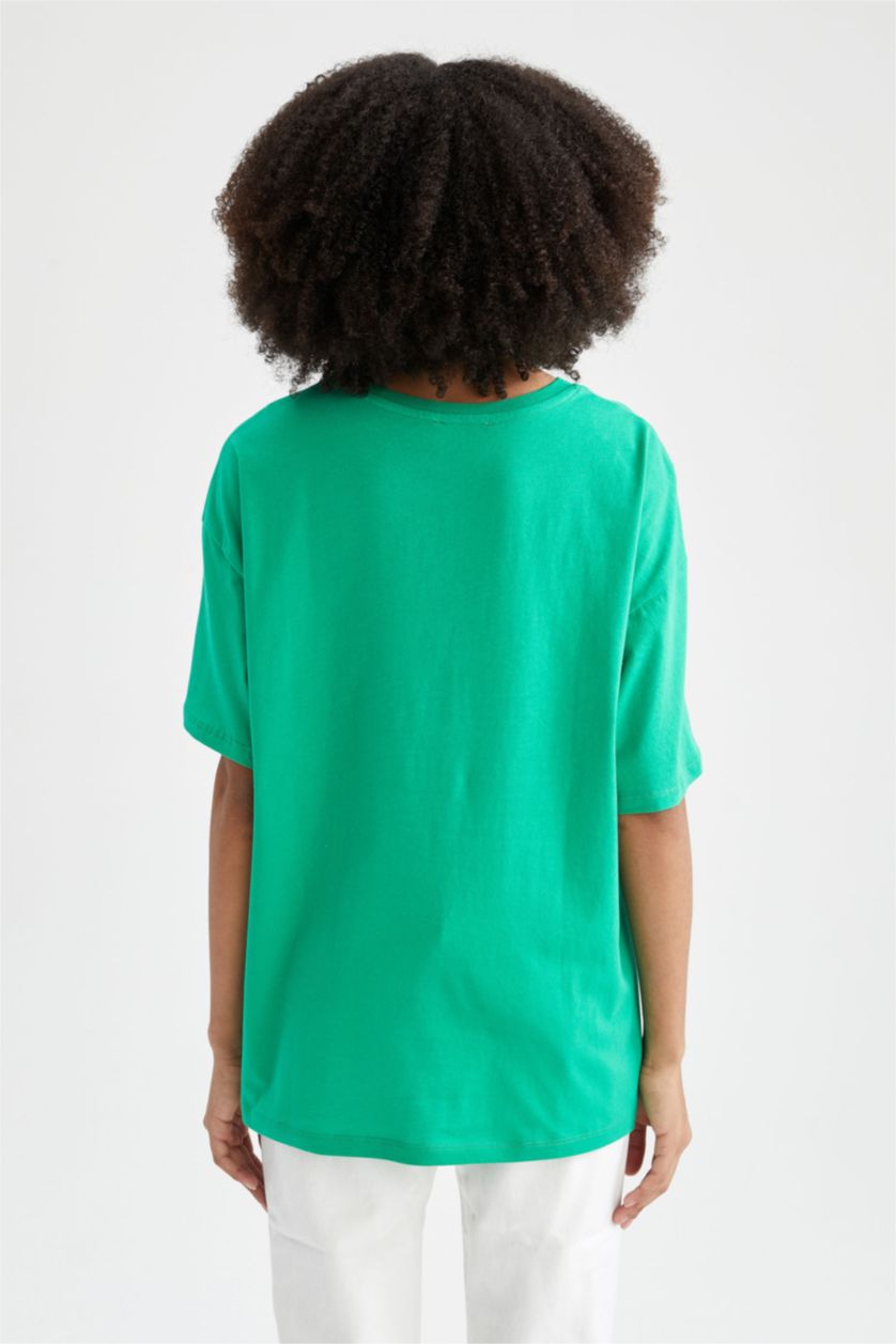 WOMAN Mint Oversized Short Sleeve Yale University Printed T-Shirt