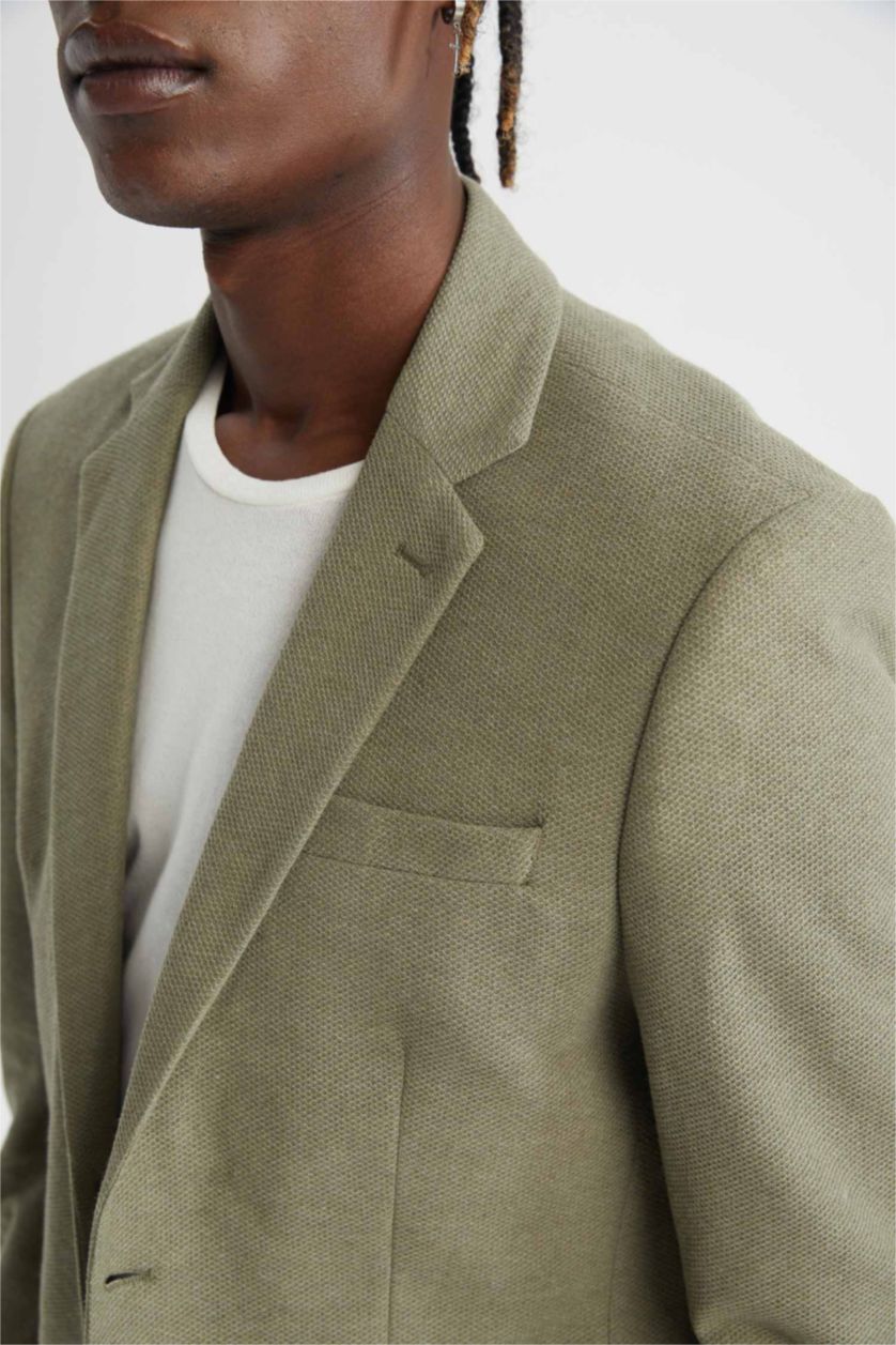Erkek Açık Yeşil Slım Fıt Blazer Ceket