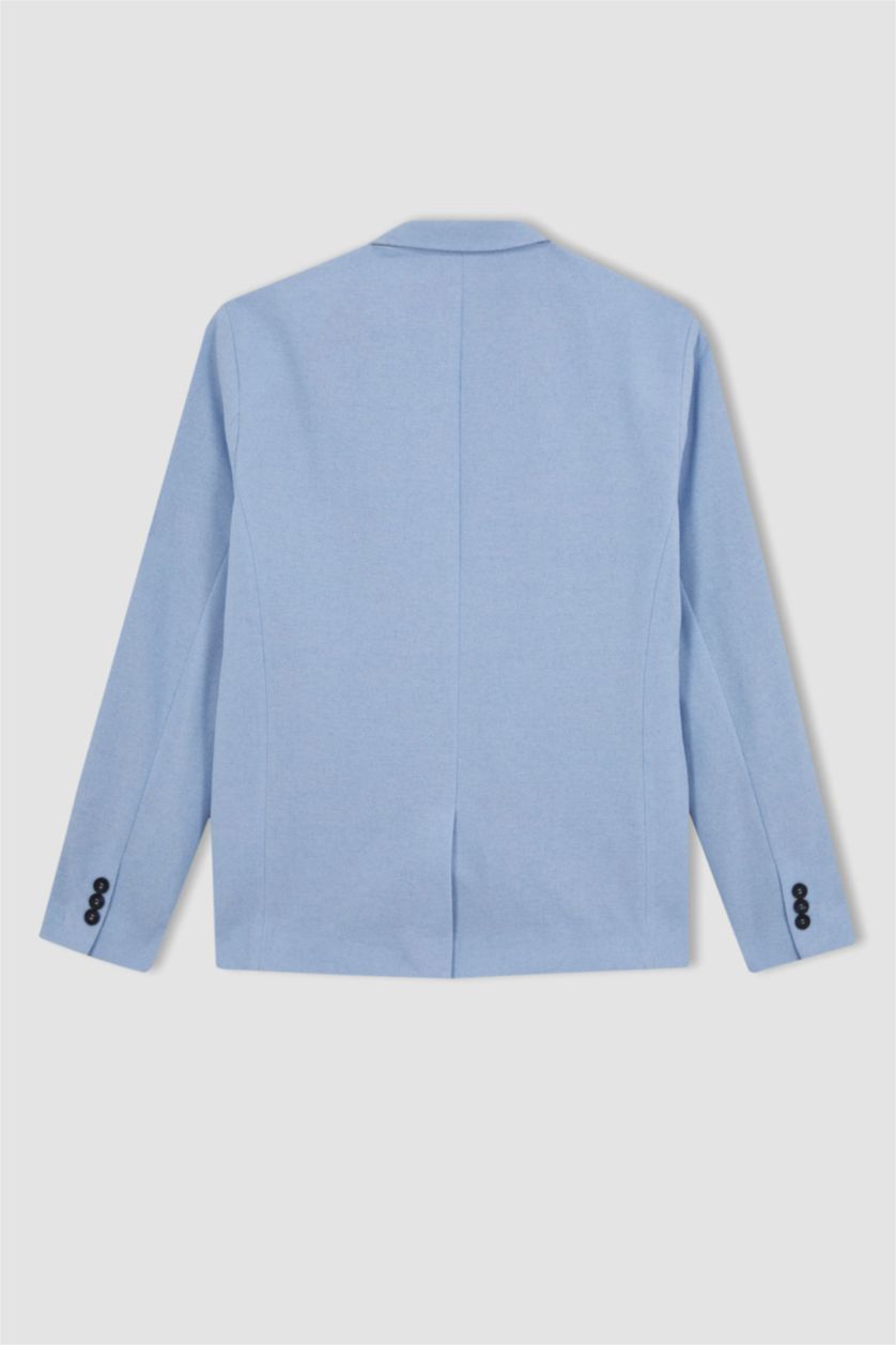 MAN Light Blue Slim Fit Lined Blazer