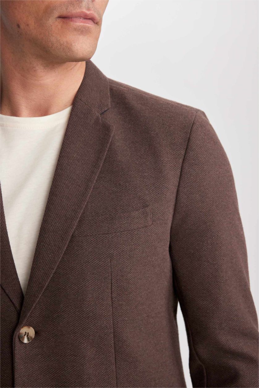 رجالي بني بليزر سليم فيت مبطن