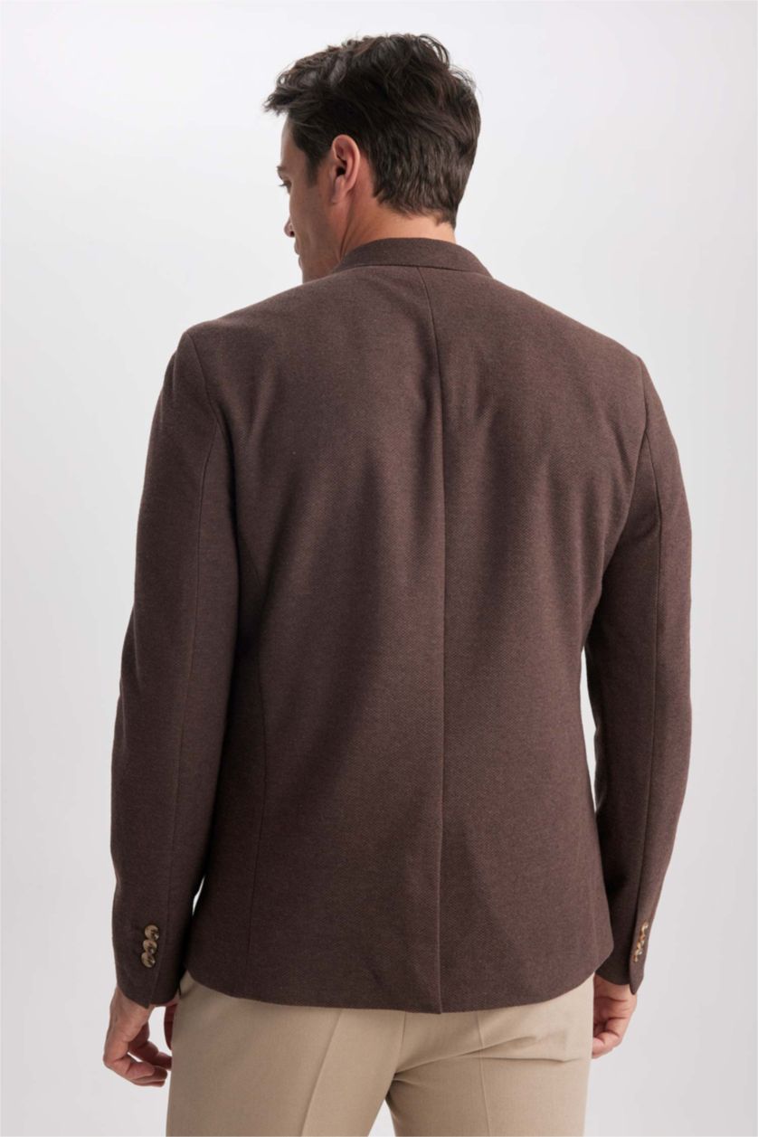 رجالي بني بليزر سليم فيت مبطن