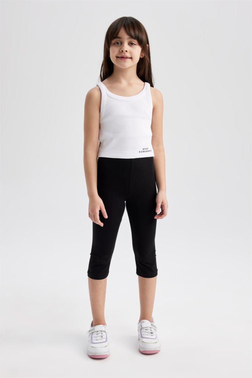 FILLES Violet Clair Lot de 3 collants capri garçon à motifs floraux pour fille