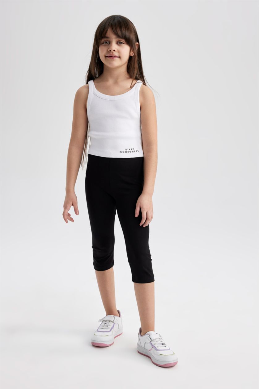 FILLES Violet Clair Lot de 3 collants capri garçon à motifs floraux pour fille