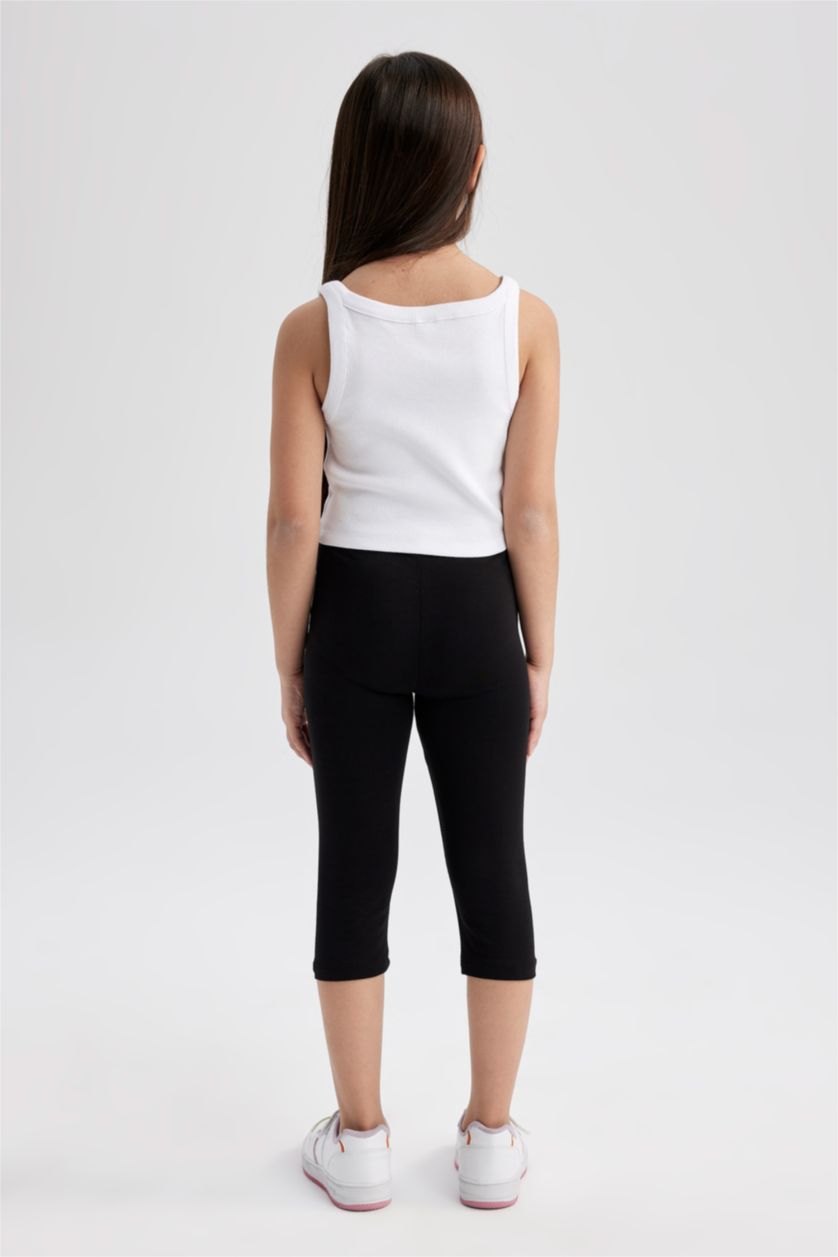 FILLES Violet Clair Lot de 3 collants capri garçon à motifs floraux pour fille