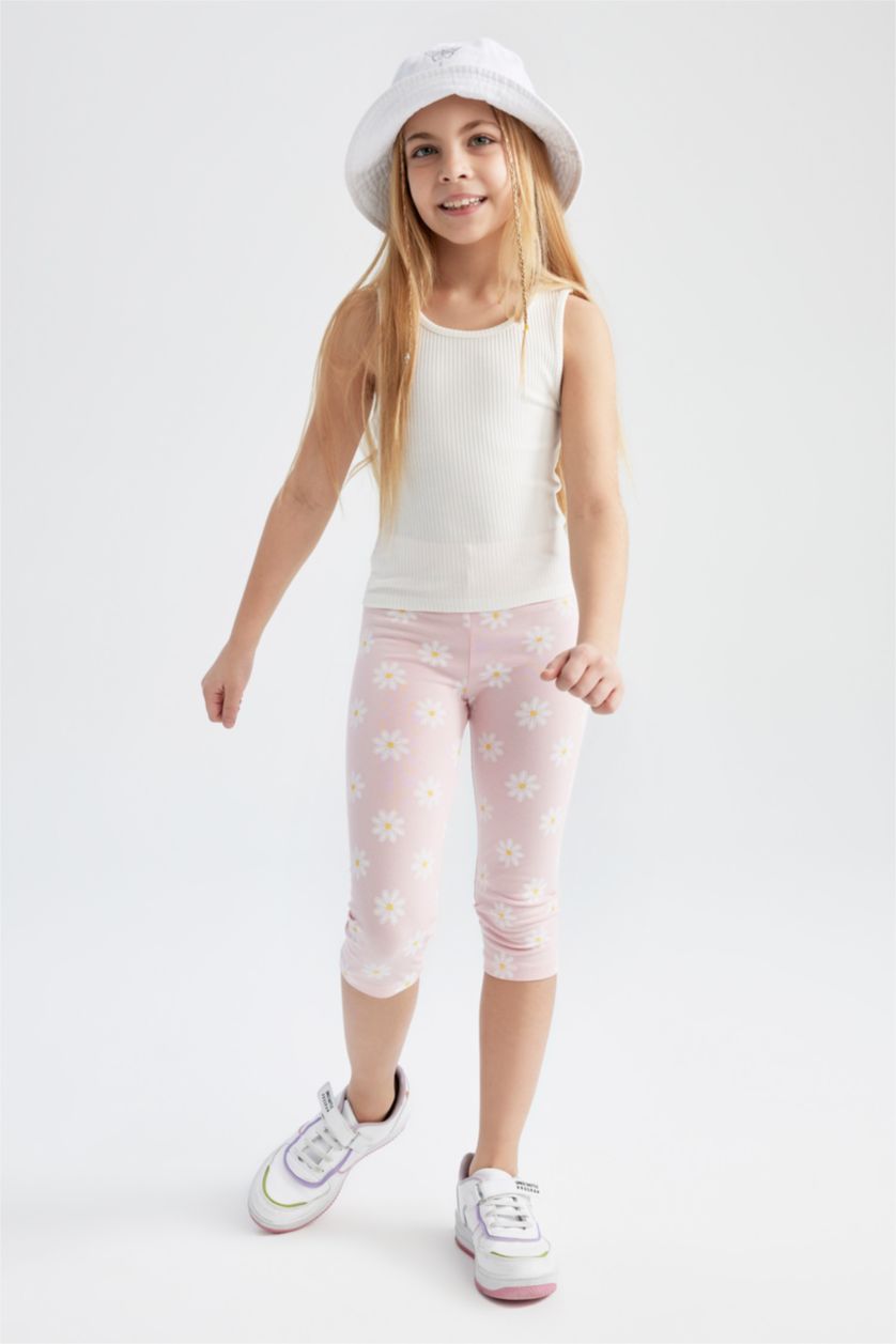 Girls & Teens Lilac Girl 2 Pack Regular Fit Floral Print Leggings