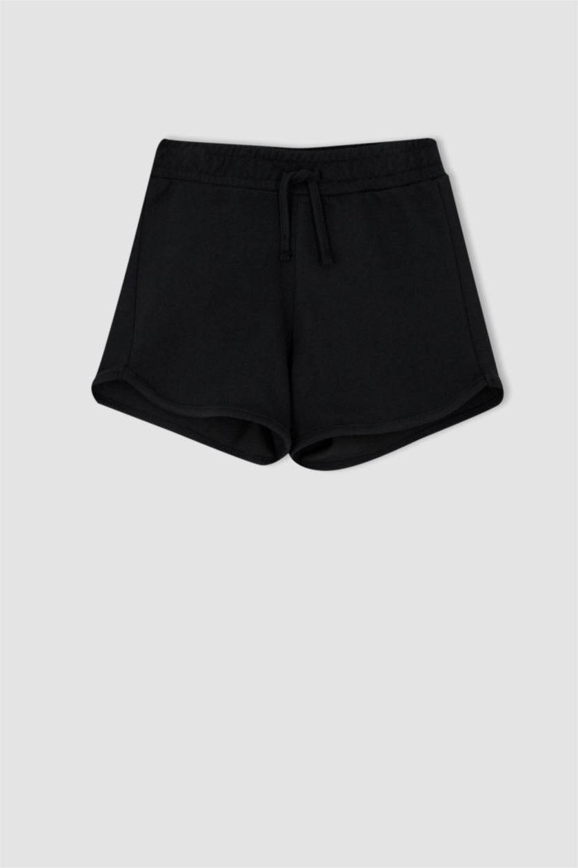 FILLES Jaune Clair Short Tissu Sweat Fin