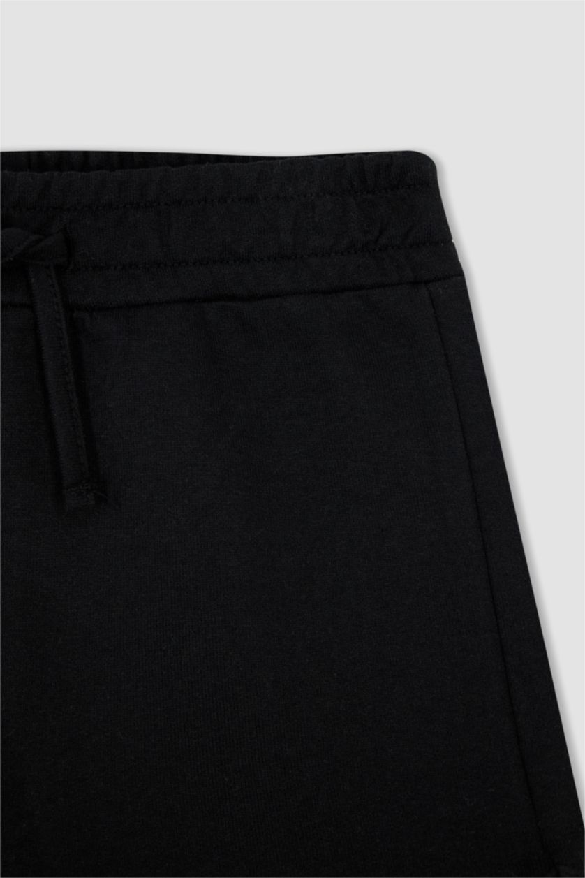 FILLES Jaune Clair Short Tissu Sweat Fin