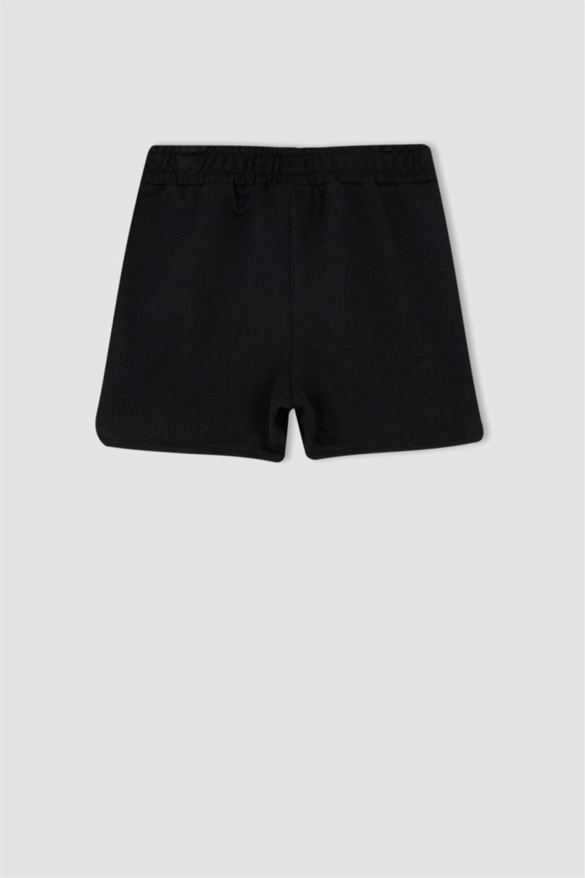 FILLES Jaune Clair Short Tissu Sweat Fin