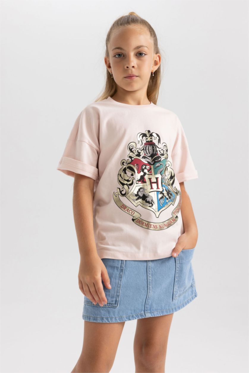 GIRLS & TEENS Pink Girl Kids Harry Potter Short Sleeve Cotton T-Shirt