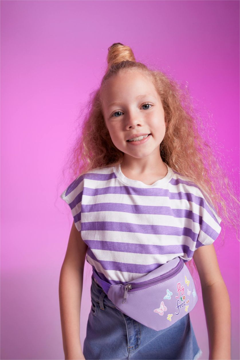 GIRLS & TEENS Lilac Girl Regular Fit Striped Short Sleeve T-Shirt
