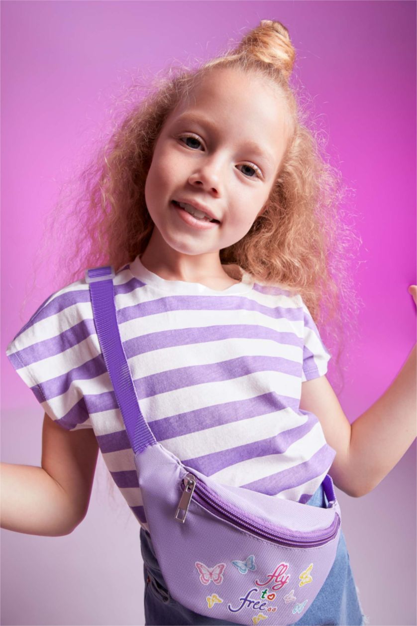 GIRLS & TEENS Lilac Girl Regular Fit Striped Short Sleeve T-Shirt