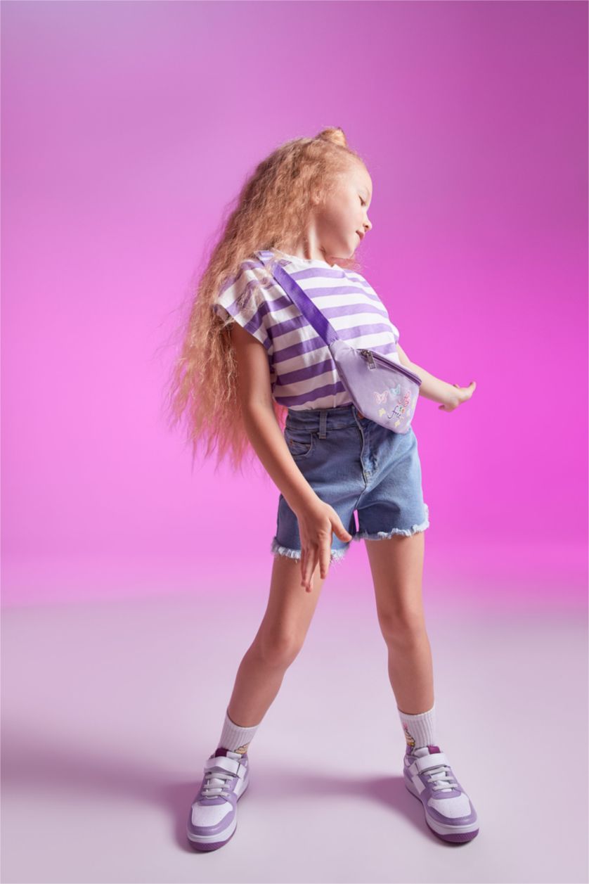 GIRLS & TEENS Lilac Girl Regular Fit Striped Short Sleeve T-Shirt