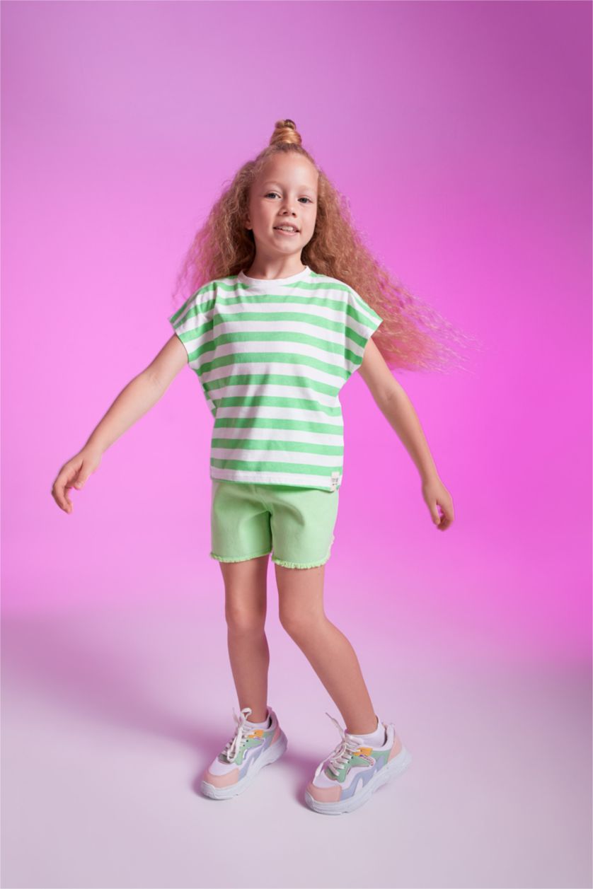 GIRLS & TEENS Mint Girl Regular Fit Striped Short Sleeve T-Shirt