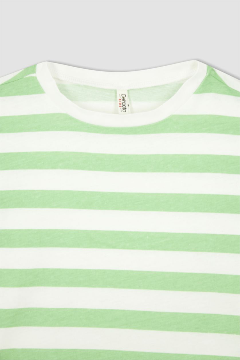 GIRLS & TEENS Mint Girl Regular Fit Striped Short Sleeve T-Shirt
